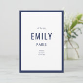 Chique Franse Navy Beauty / Mode Merk Note Kaart (Staand voorkant)