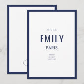 Chique Franse Navy Beauty / Mode Merk Note Kaart (Voorkant / Achterkant)