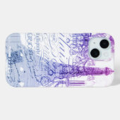 Chique Franse paarse kroonluchter Paris Eiffeltore Case-Mate iPhone Case (Achterkant (horizontaal))