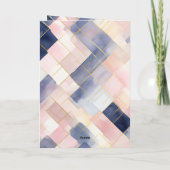 Chique Franse Roze Blauwe Cadeautassen Strik Verja Kaart (Achterkant)