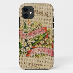 Chique Franse scripts Victoriaans bloemenkrans Par Case-Mate iPhone Case