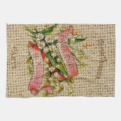 Chique Franse scripts Victoriaans bloemenkrans Par Theedoek (Horizontaal)