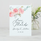 Chique Franse Tuin Bloemen Bruiloft Liefde en Beda Bedankkaart (Staand voorkant)