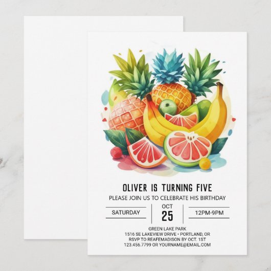 Chique Fruitige Banaan Verjaardag Kaart (Voorkant / Achterkant)