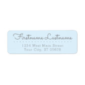 Chique Fun Grey Baby Blauw Eenvoudige Stijl Typogr Etiket (Voorkant)