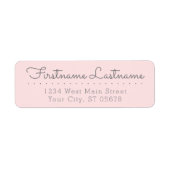 Chique Fun Grey Peach Roze Eenvoudige Stijl Typogr Etiket (Voorkant)