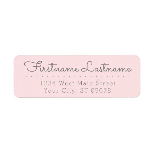 Chique Fun Grey Peach Roze Eenvoudige Stijl Typogr Etiket (Voorkant)