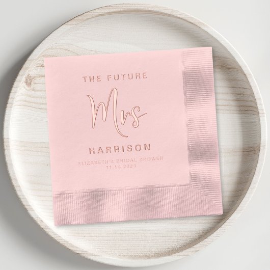 Chique Future Mrs Bruidsfeest Roze Goud Folie Servetten