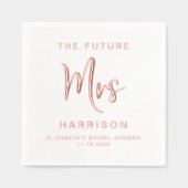 Chique Future Mrs Bruidsfeest Roze Goud Folie Servetten (Voorkant)