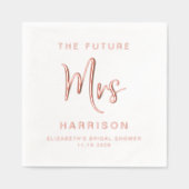 Chique Future Mrs Bruidsmeisjardijzer Roze Goud Folie Servetten (Voorkant)