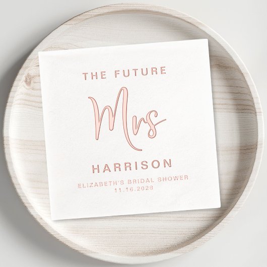 Chique Future Mrs Bruiloftsfeest Roze Goud Folie Servetten