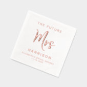 Chique Future Mrs Bruiloftsfeest Roze Goud Folie Servetten (Links)