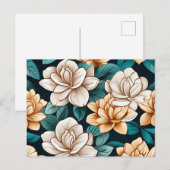 Chique Gardenia Bloemen en Bladeren Briefkaart (Voorkant / Achterkant)