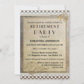 Chique Gatsby BBQ Pensioen Party Uitnodiging (Voorkant)