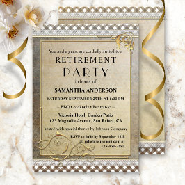 Chique Gatsby BBQ Pensioen Party Uitnodiging