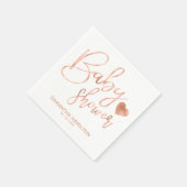 Chique gebeletterd Roos goudfolie blush Baby showe Servet (Hoek)