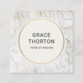 Chique gebleekte hout kustinterieur ontwerper vierkante visitekaartje (Voorkant)