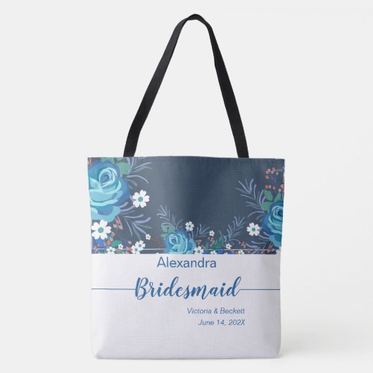 Chique gebloemde monogramtassen tote bag (Voorkant)