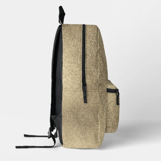 Chique geborsteld goud Glitter Monogram Bedrukte Rugzak (Links)