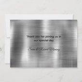 Chique geborsteld metaal zilveren nama glitte bedankkaart (Achterkant)