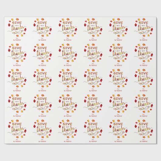 Chique Geef Dank Herfst Rustieke Thanksgiving Mono Cadeaupapier (Vlak)