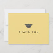 Chique geel Afstudeerder Pet Afstuderen dank u kaa Bedankkaart (Voorkant)