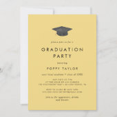 Chique geel Afstudeerder Pet Graduation Party Kaart (Voorkant)