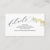 Chique Geel Bloemen Bruiloft Website / Details Informatiekaartje (Voorkant)