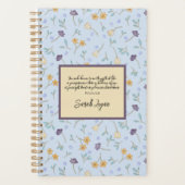 Chique geel en Paarse bloesems patroon Planner (Voorkant)