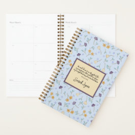 Chique geel en Paarse bloesems patroon Planner