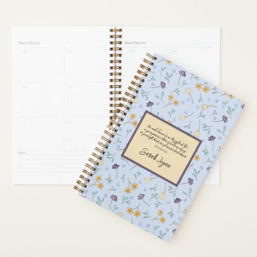 Chique geel en Paarse bloesems patroon Planner (Display)