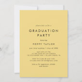 Chique Geel Graduation Party Kaart (Voorkant)