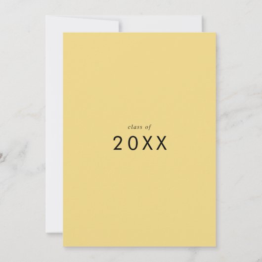 Chique Geel Graduation Party Kaart (Achterkant)