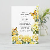 Chique geel Hydrangea vlinder Vrijgezellenfeest Kaart (Staand voorkant)
