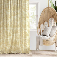 Chique  geel Toile de Jouy bedrukt