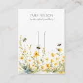 Chique geel Wildflower Bumble Bee Hairclip Display Visitekaartje (Voorkant)