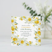Chique Geel Wit Daffodil Bloemen Verjaardag Kaart (Staand voorkant)