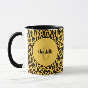 Chique Geel & Zwarte Luipaard Jachtluipaard Print Mok
