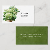 Chique Geen Hydrangea Vlinder Trouwregister Informatiekaartje (Voorkant / Achterkant)