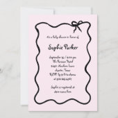 Chique geïllustreerd Frans strik roze Baby shower Kaart (Voorkant)