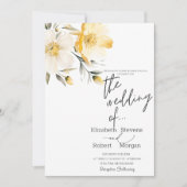 Chique gele bloemen bruiloft uitnodiging (Voorkant)