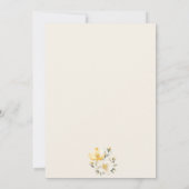 Chique Gele Bloemen Trouw Uitnodiging (Achterkant)