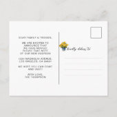 Chique gele bloemendeur Home Sweet Home Moving Aankondigingskaart (Achterkant)