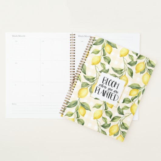 Chique Gele Citroenen Bloeien Planner (Display)