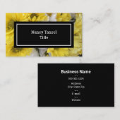 Chique gele en witte bloemen visitekaartje (Voorkant / Achterkant)