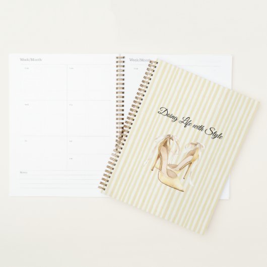 Chique Gele Hoge Hakken Strepen Planner (Display)