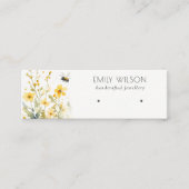 Chique gele lente wilde bloem bij oorbel display mini visitekaartje (Voorkant)