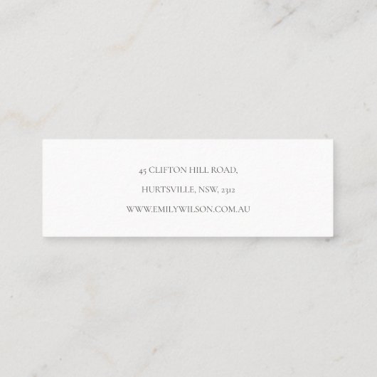 Chique gele lente wilde bloem bij oorbel display mini visitekaartje (Achterkant)