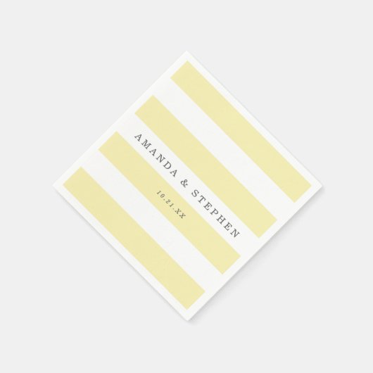 Chique gele strepen bruiloft servetten (Hoek)