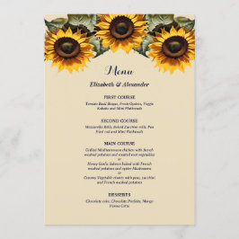  chique gele zonnebloemen bruiloft menu